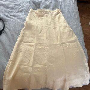 Dissh Linen Cream Midi Skirt NWOT